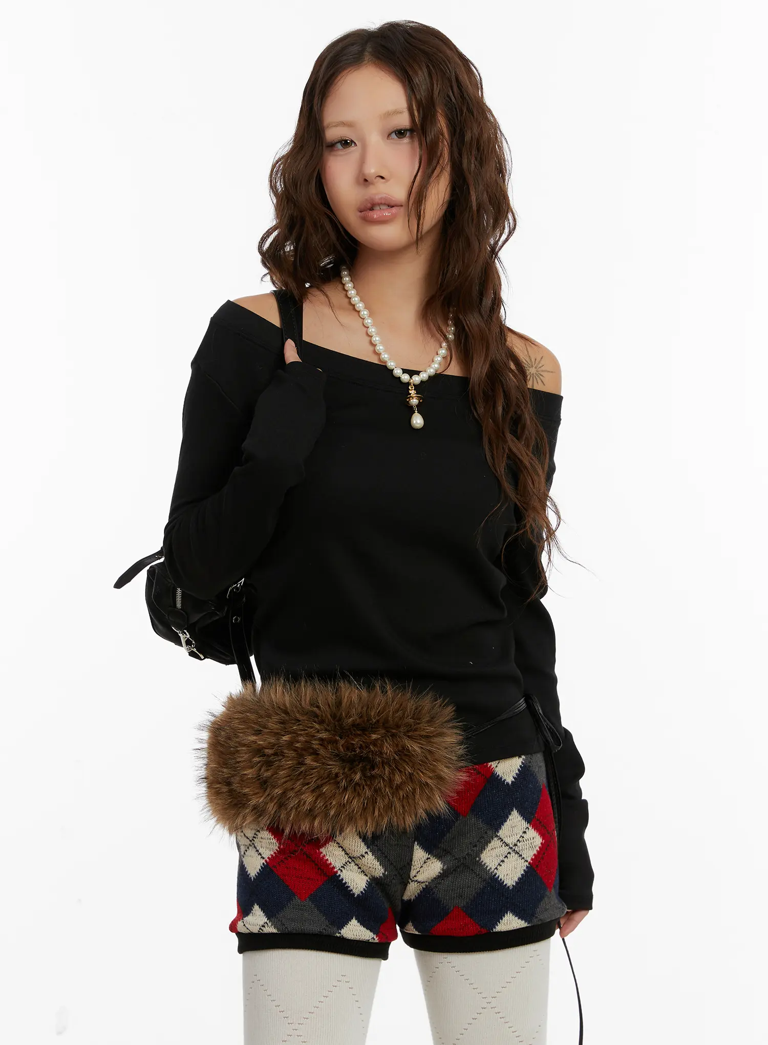 Basic Off-Shoulder Long Sleeve Top CD512