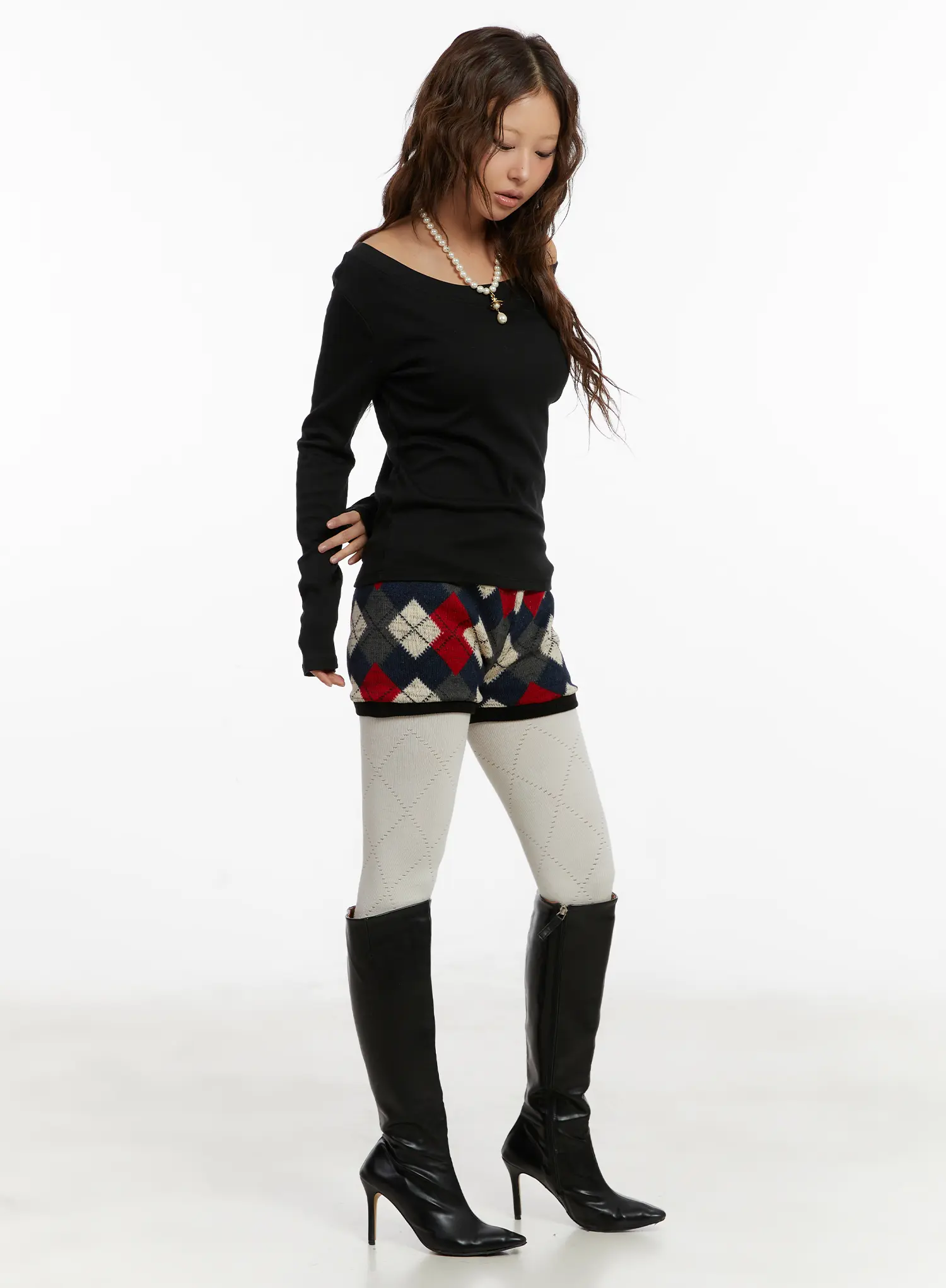 Basic Off-Shoulder Long Sleeve Top CD512 - Image 5