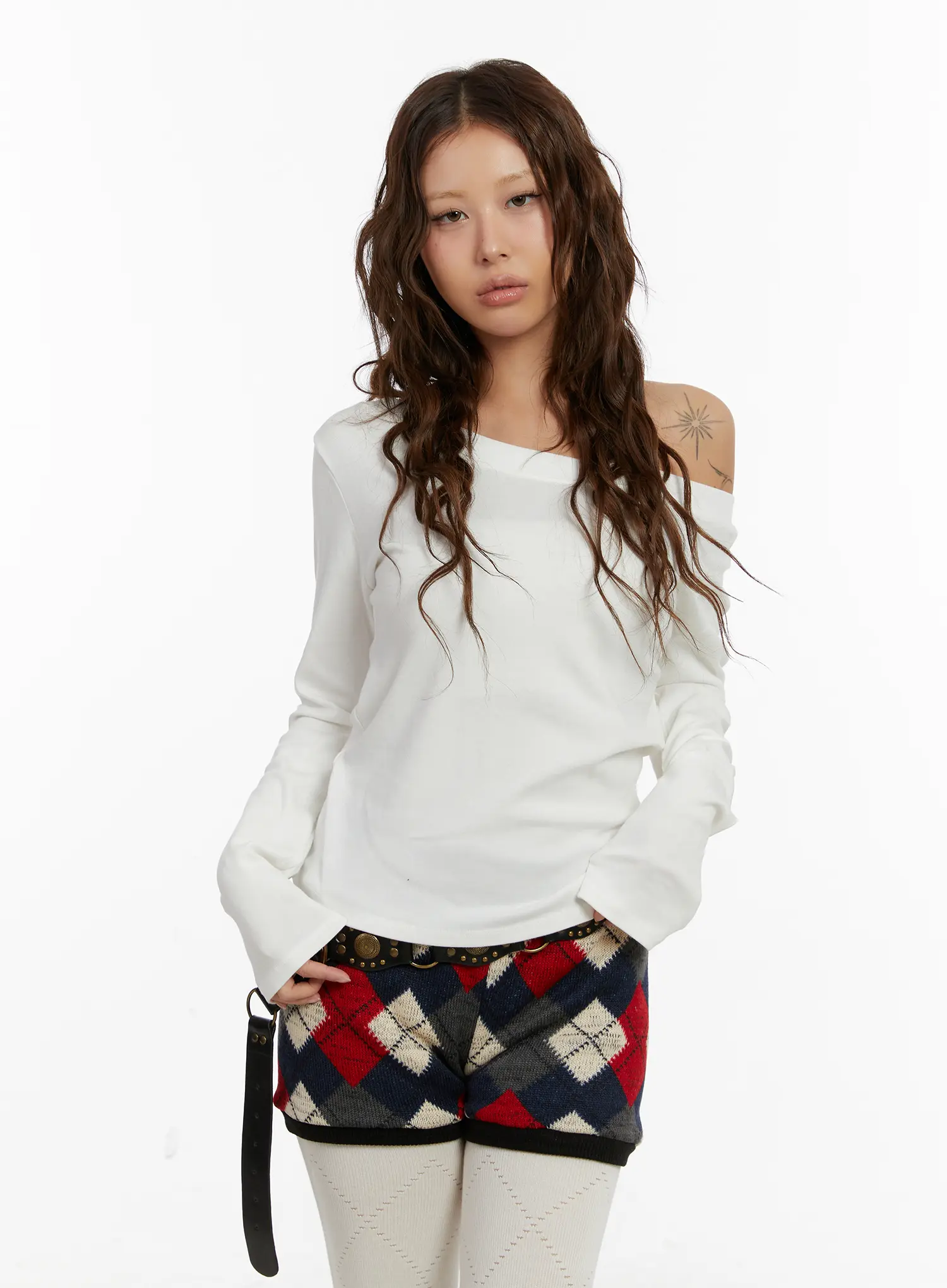 Basic Off-Shoulder Long Sleeve Top CD512 - Image 9