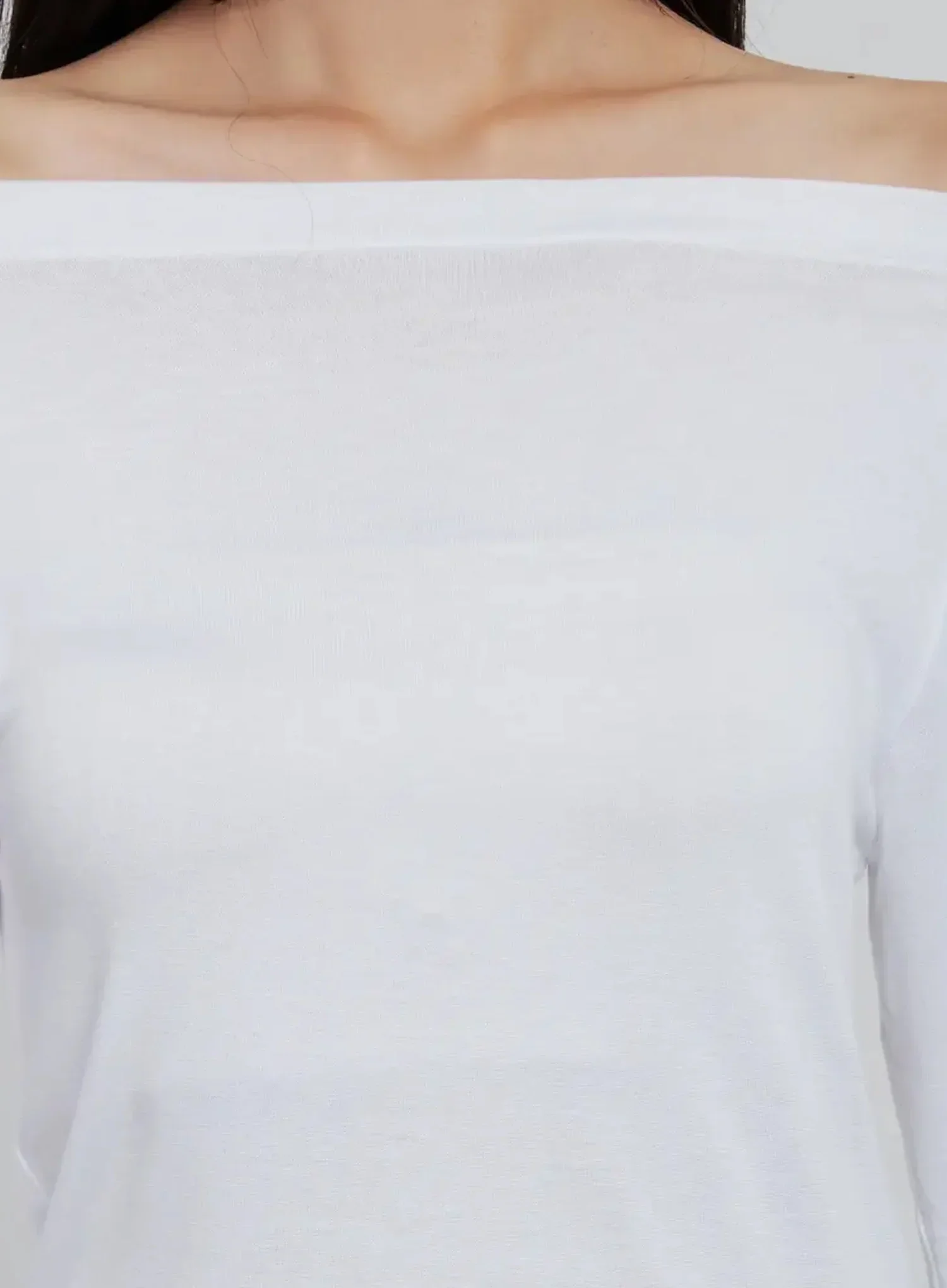 Basic Off-Shoulder Long Tee IN507 - Image 3