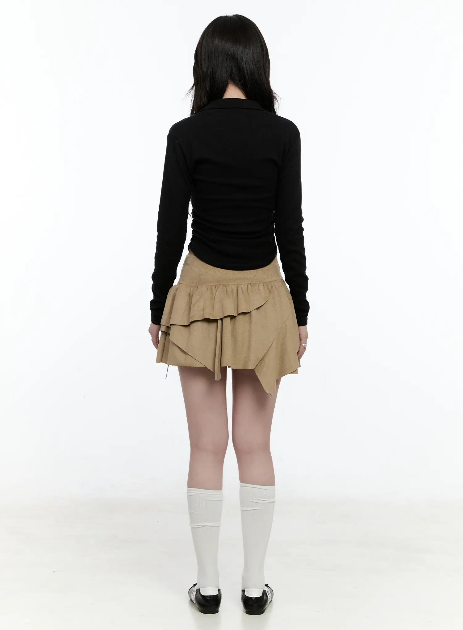Basic Polo Neck Long Sleeve Top CN517 - Image 3