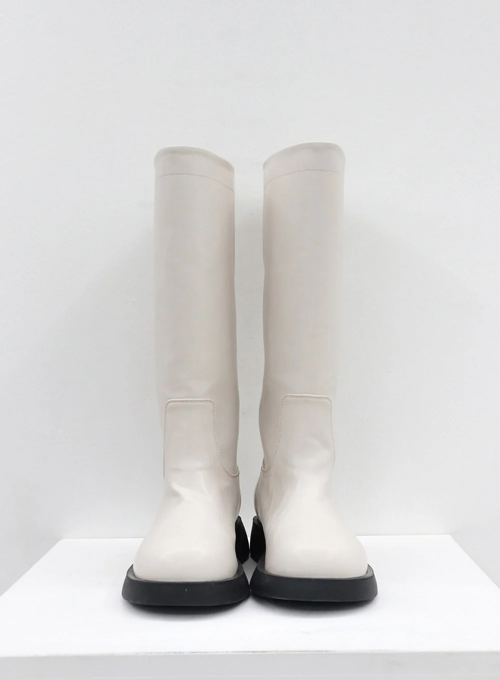 Basic Round Toe Wide Long Boots OS19 - Image 12