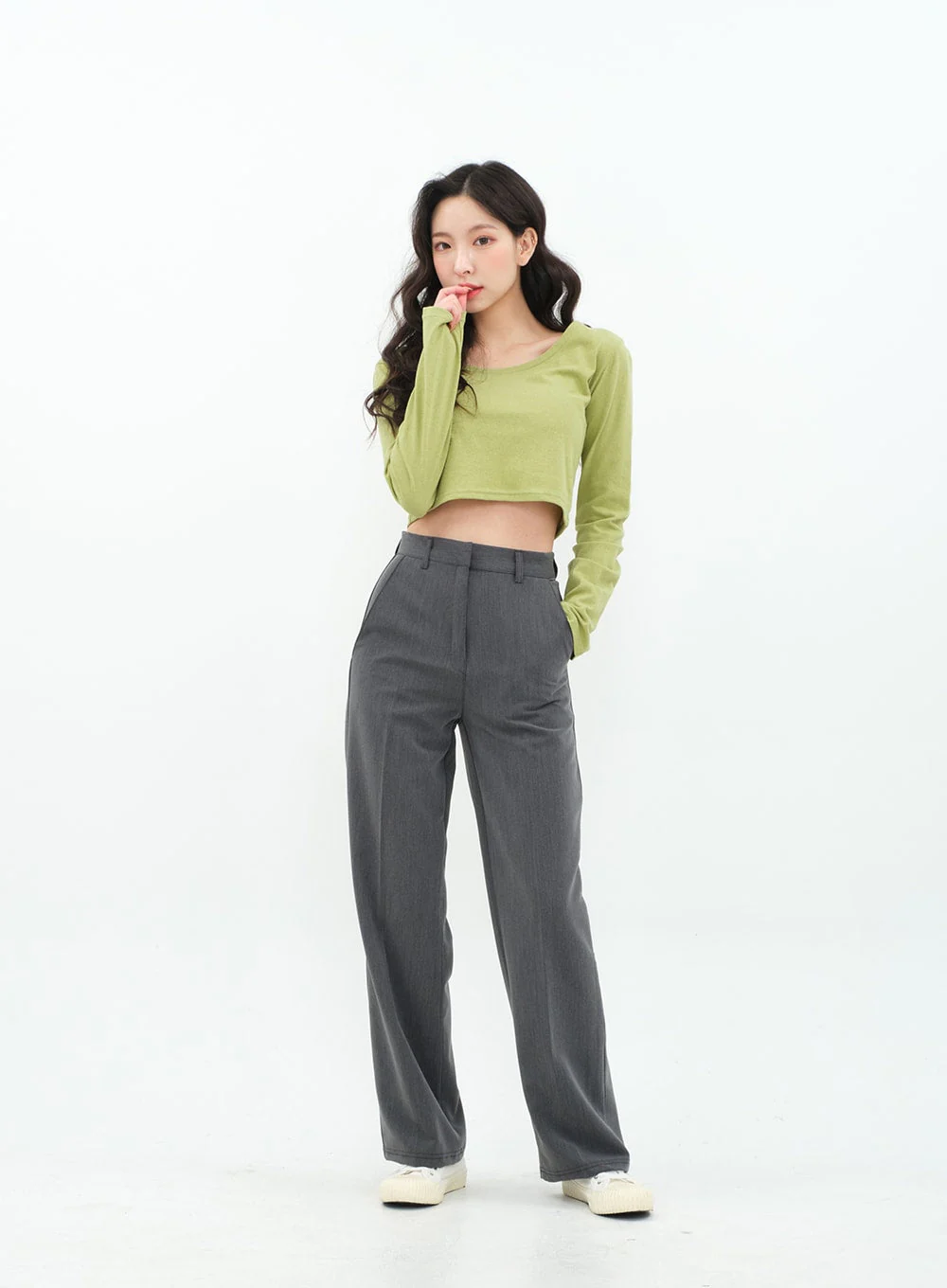 Basic Semi Wide Leg Tailored Pants BA18 - Image 3