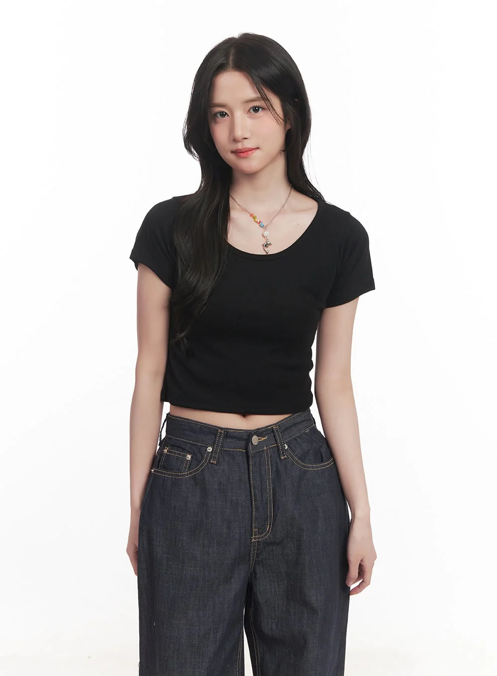 Basic Slim-Fit Crop Top CA510 - Image 11