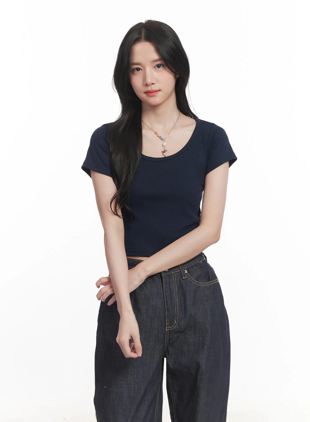 Basic Slim-Fit Crop Top CA510 - Image 12