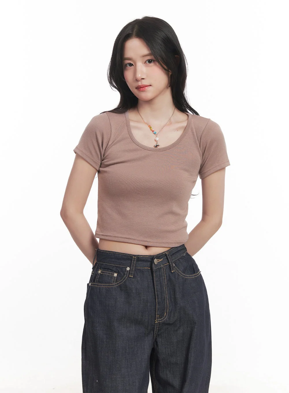 Basic Slim-Fit Crop Top CA510 - Image 13