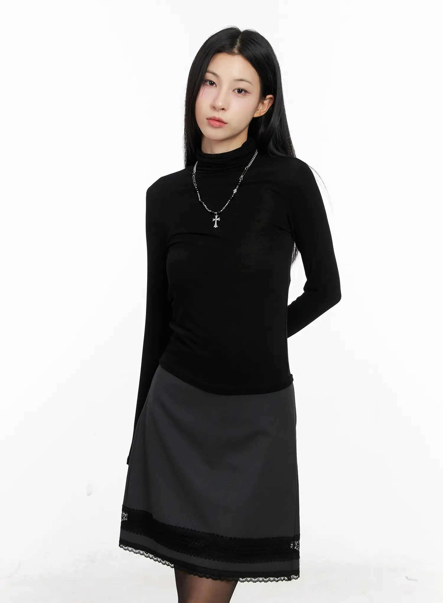 Basic Slim Fit Long Sleeve Turtleneck CG526 - Image 7