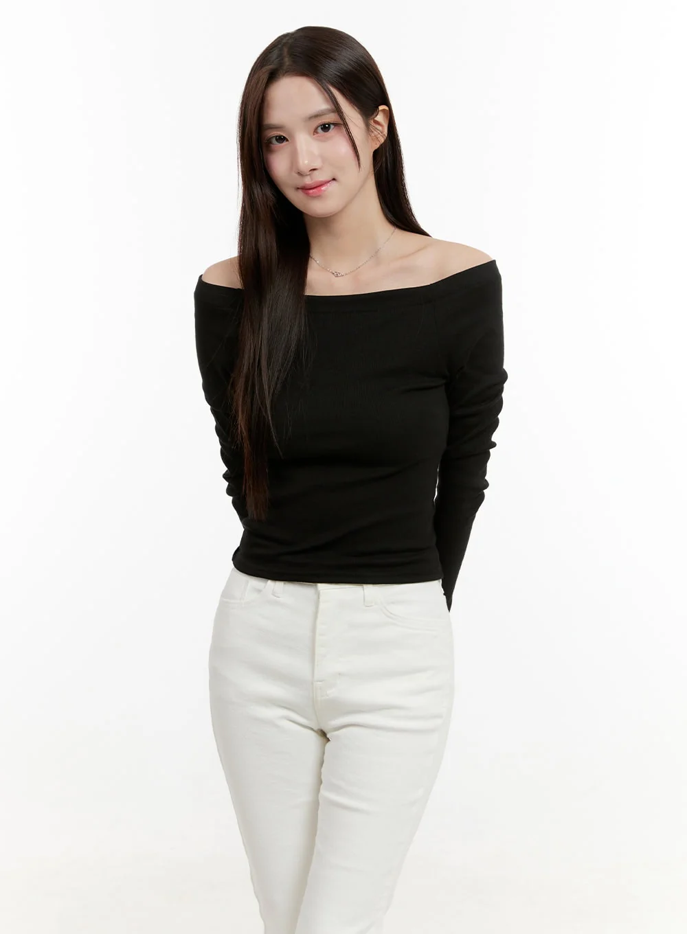 Basic Slim Off-Shoulder Top OG429 - Image 4