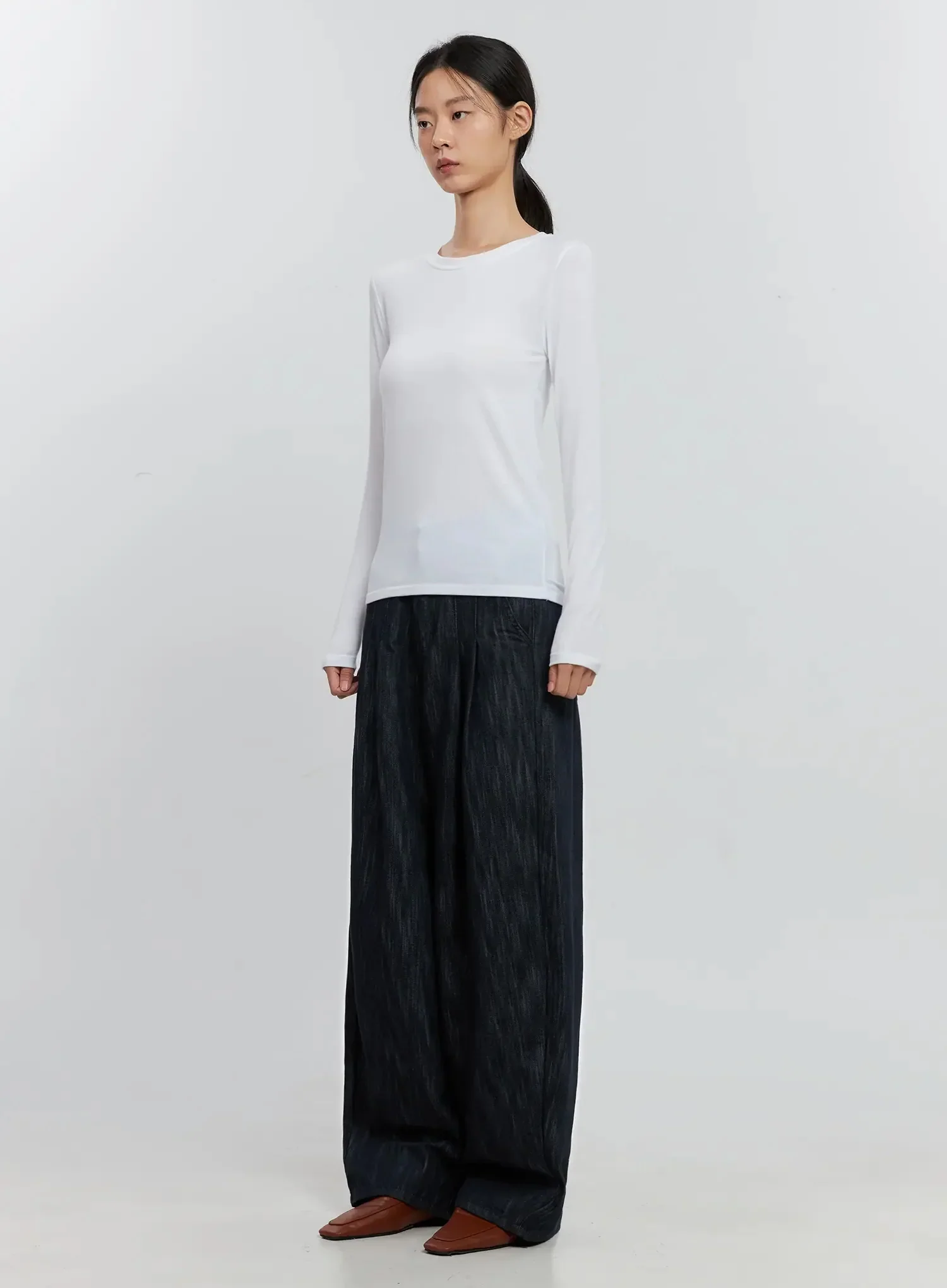 Basic Stretch Long Sleeve Top IS516 - Image 7