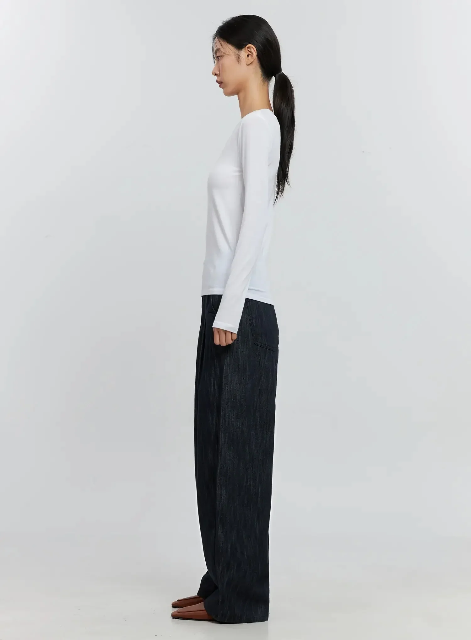 Basic Stretch Long Sleeve Top IS516 - Image 8