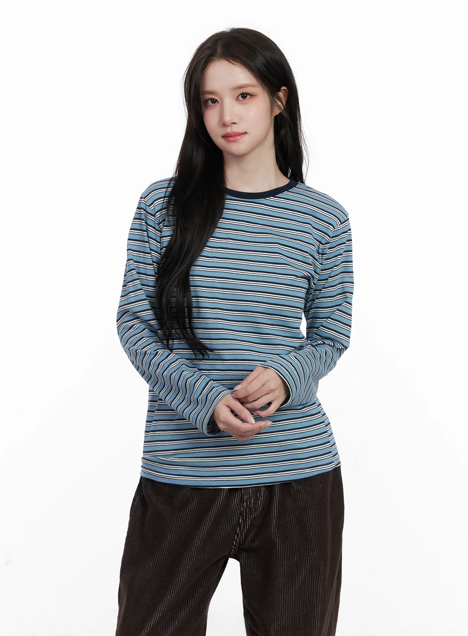 Basic Striped Long Sleeve Top CN526 - Image 10