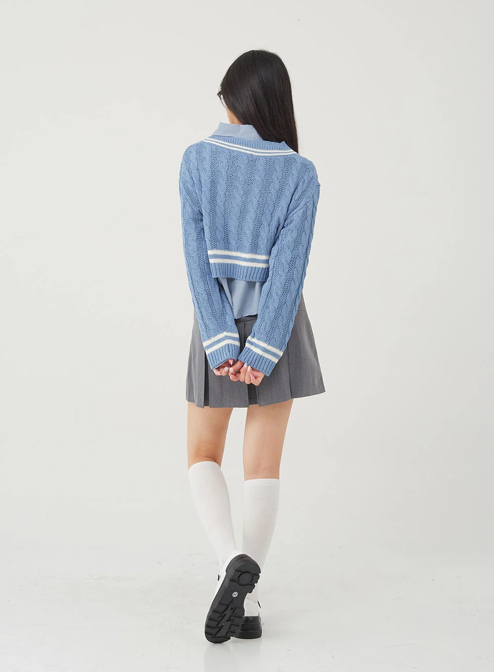 Basic Tone Down Color Crop Shirt BG23 - Image 15