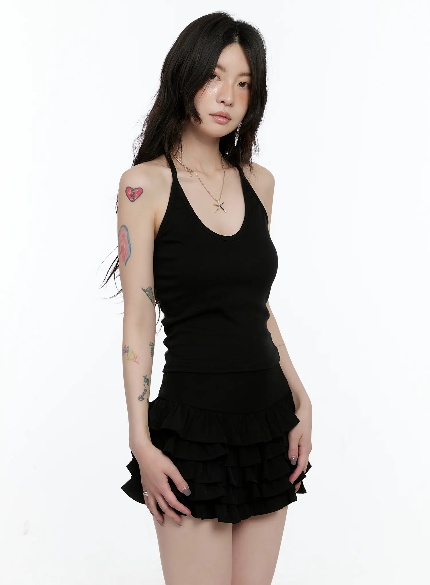 Basic U-Neck Halter Tank Top CN517