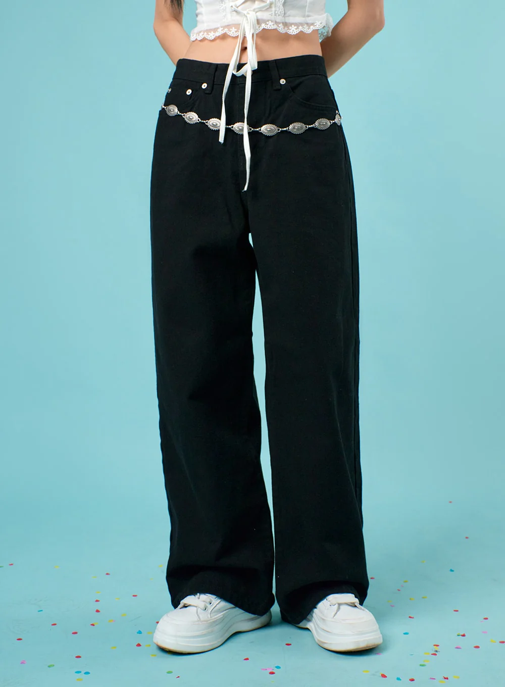 Basic Wide-Leg Pants IJ430 - Image 2