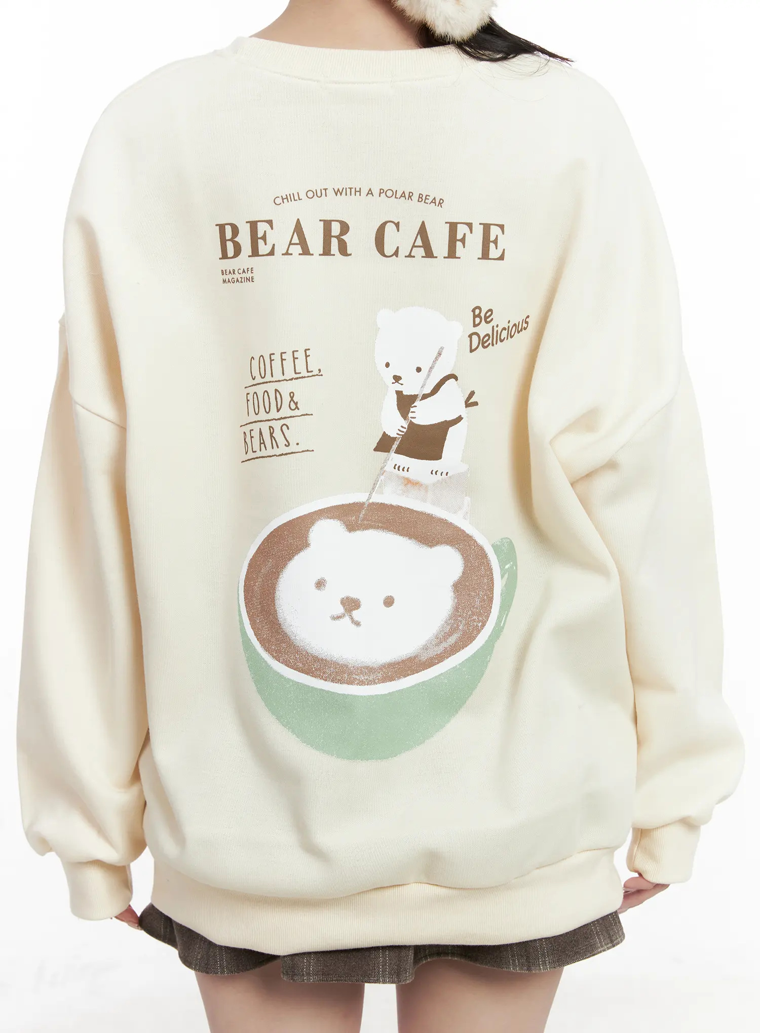 Bear Cafe Graphic Sweatshirt CN527 - Image 9