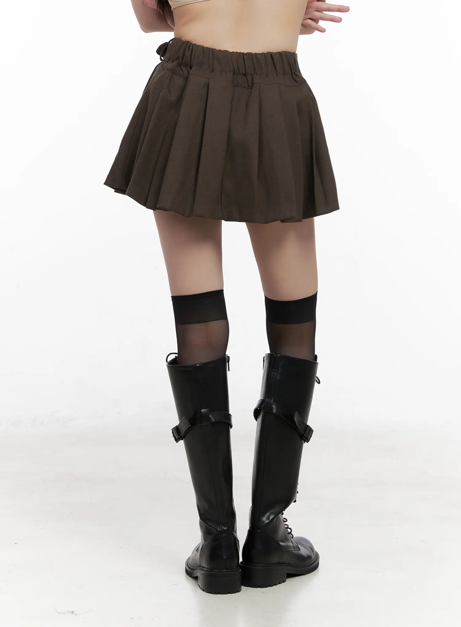 Belt Detail Pleated Mini Skirt CN510 - Image 8