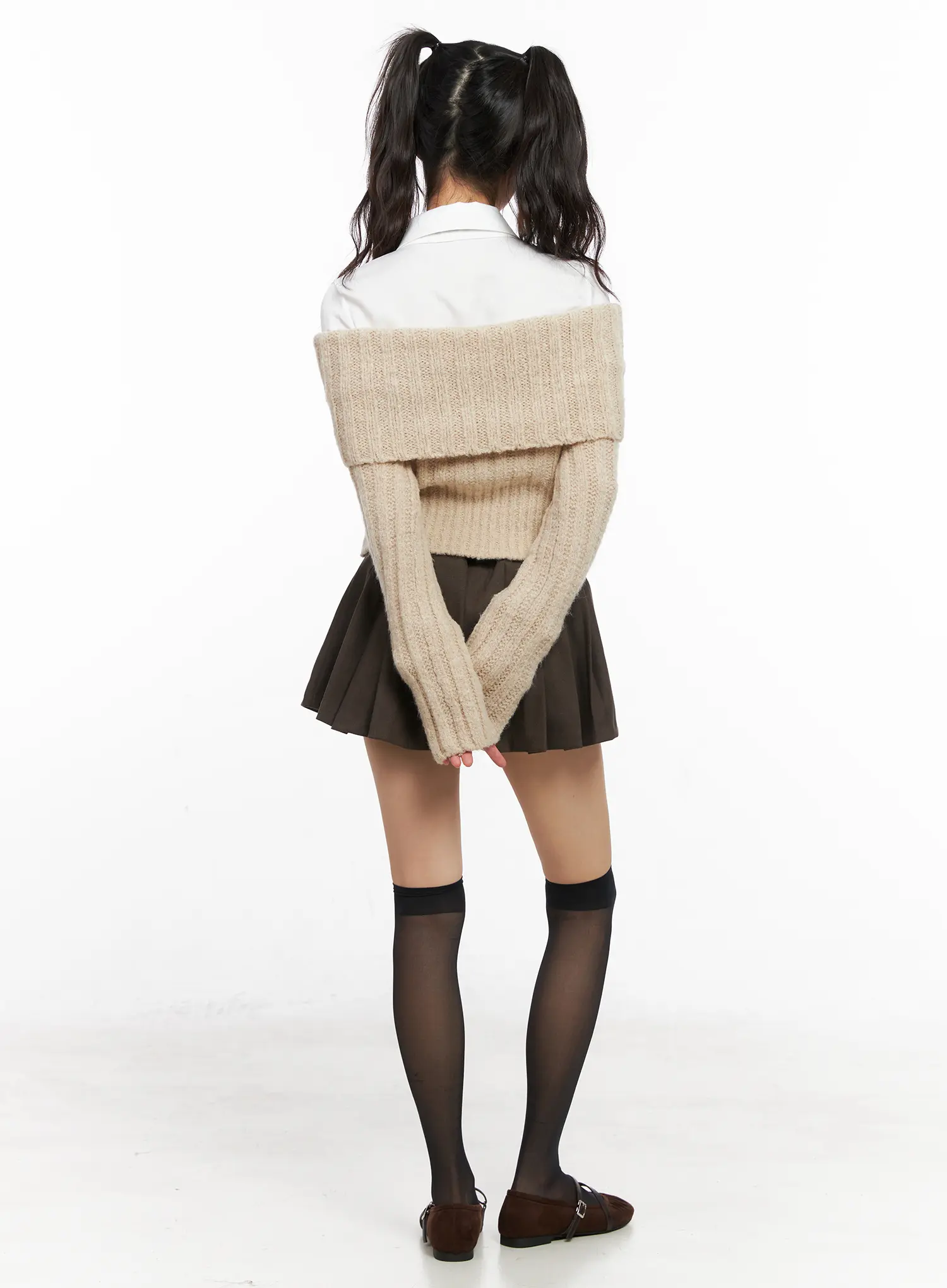Belt Detail Pleated Mini Skirt CN510 - Image 9