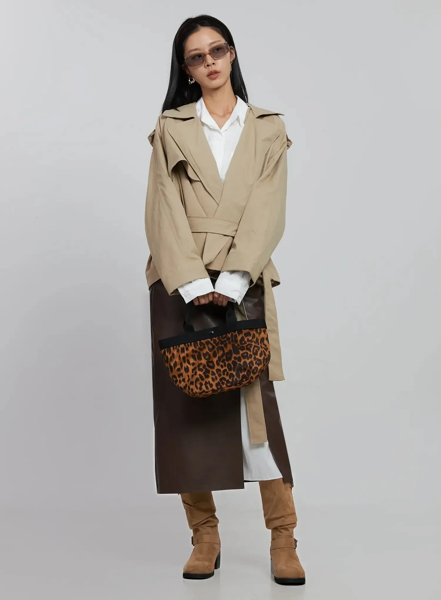 Belted Half Trench Coat ID504 - Image 12
