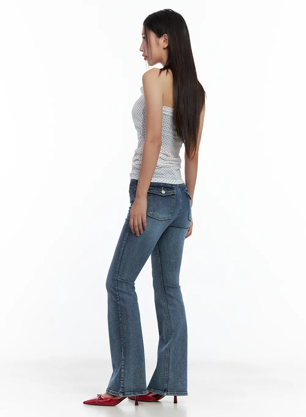 Beni Washed Flared Denim Jeans CL508 - Image 4