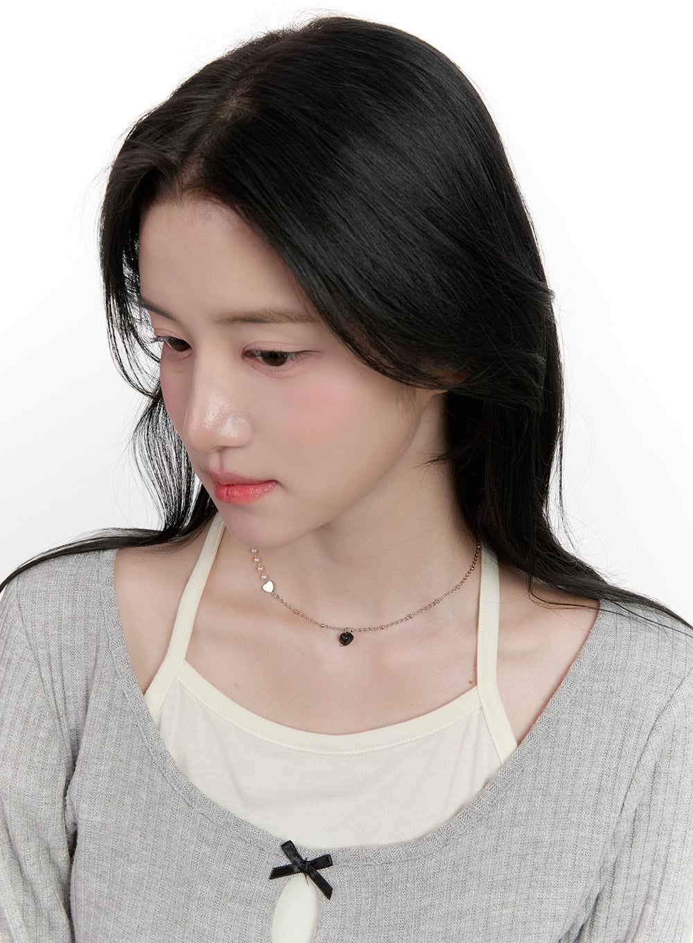Black Heart Necklace CF528 - Image 3