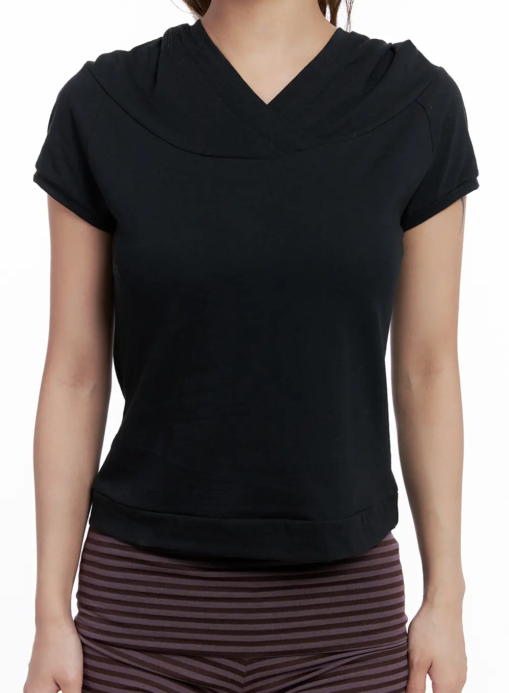 Black Short Sleeve Hoodie CL511 - Image 3