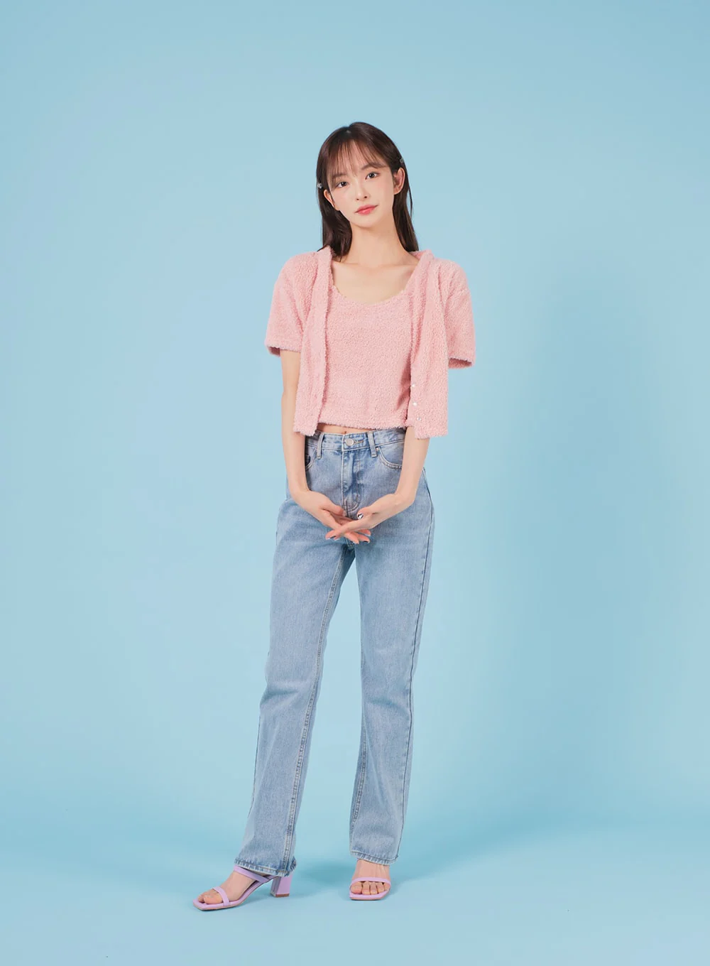 Bleached Boot-cut Denim Jeans BA04 - Image 6