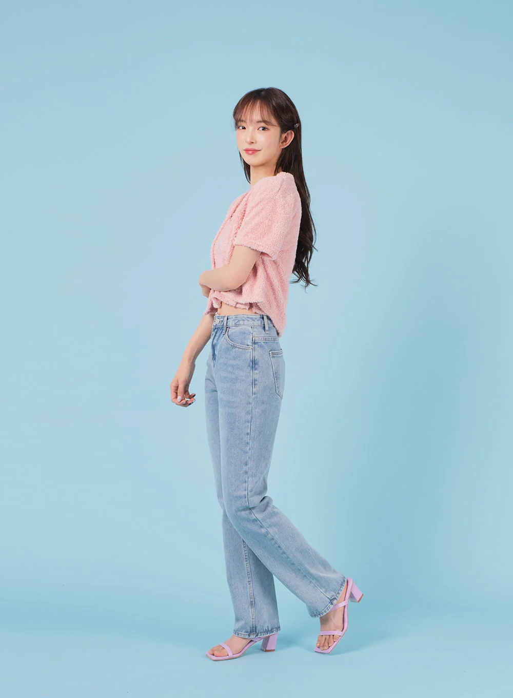 Bleached Boot-cut Denim Jeans BA04 - Image 7