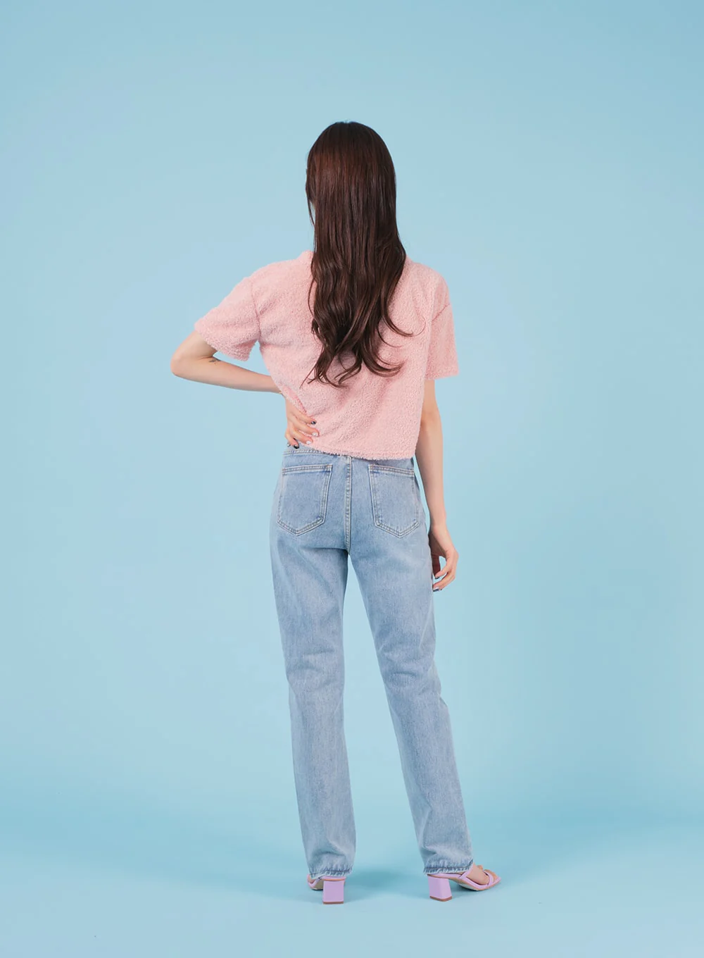 Bleached Boot-cut Denim Jeans BA04 - Image 8