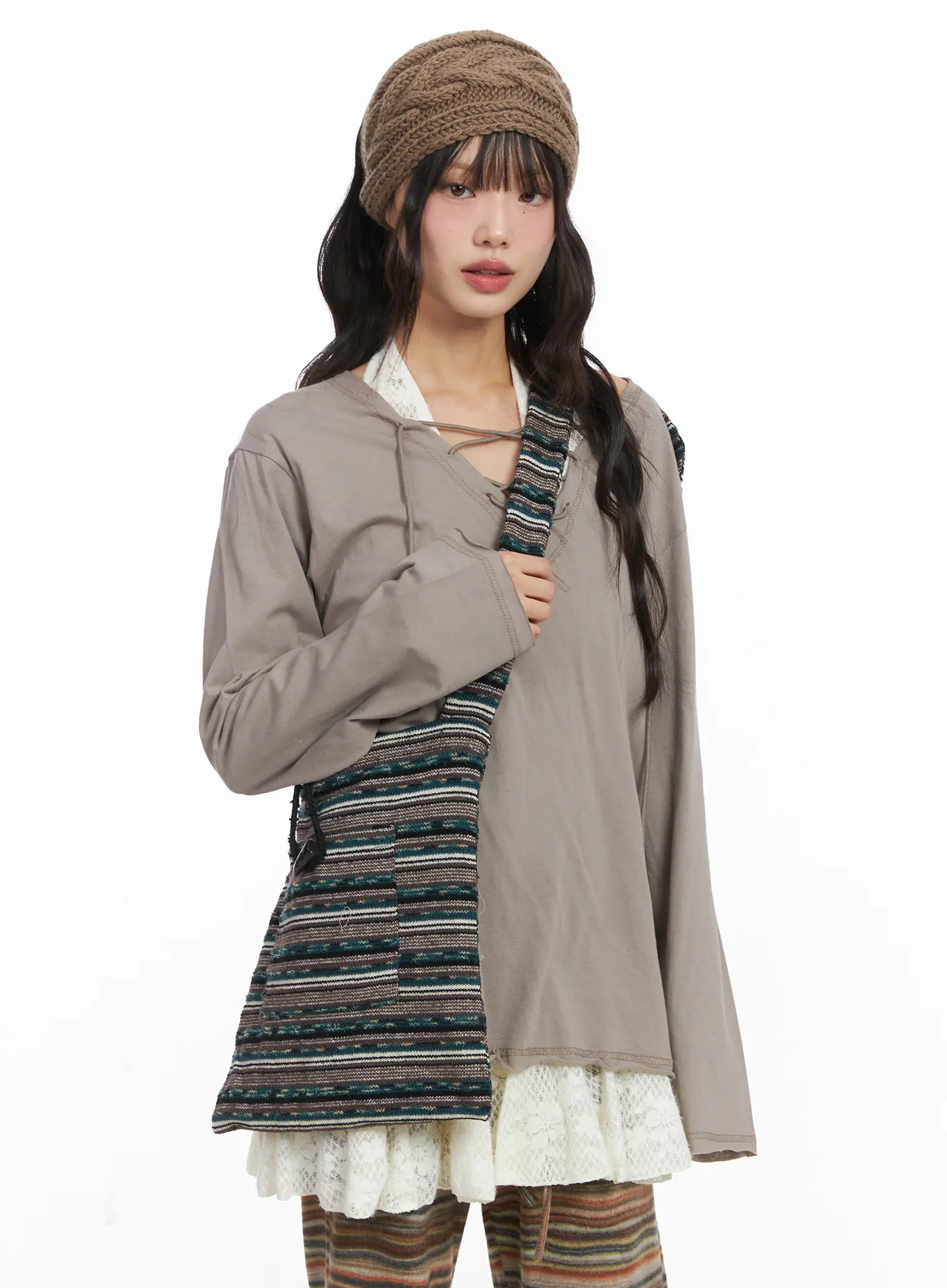 Bohemian Knit Crossbody Bag CJ501 - Image 4