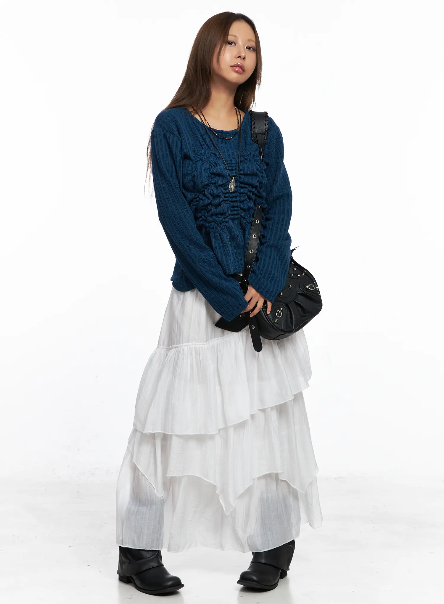 Bohemian Tiered Flowy Maxi Skirt CO510