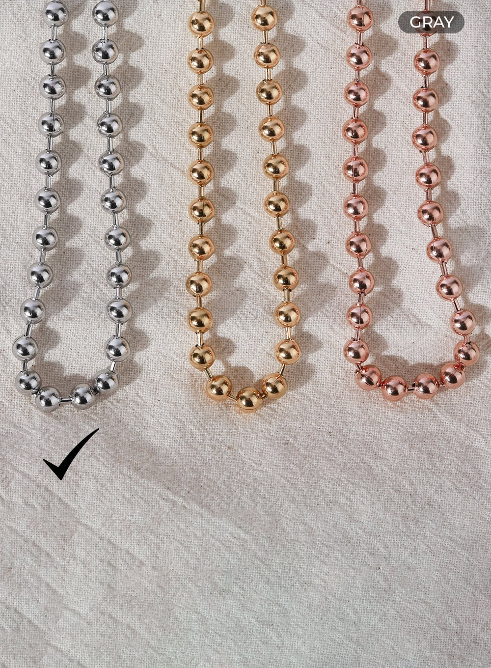 Bold Ball Chain Necklace IL403 - Image 5