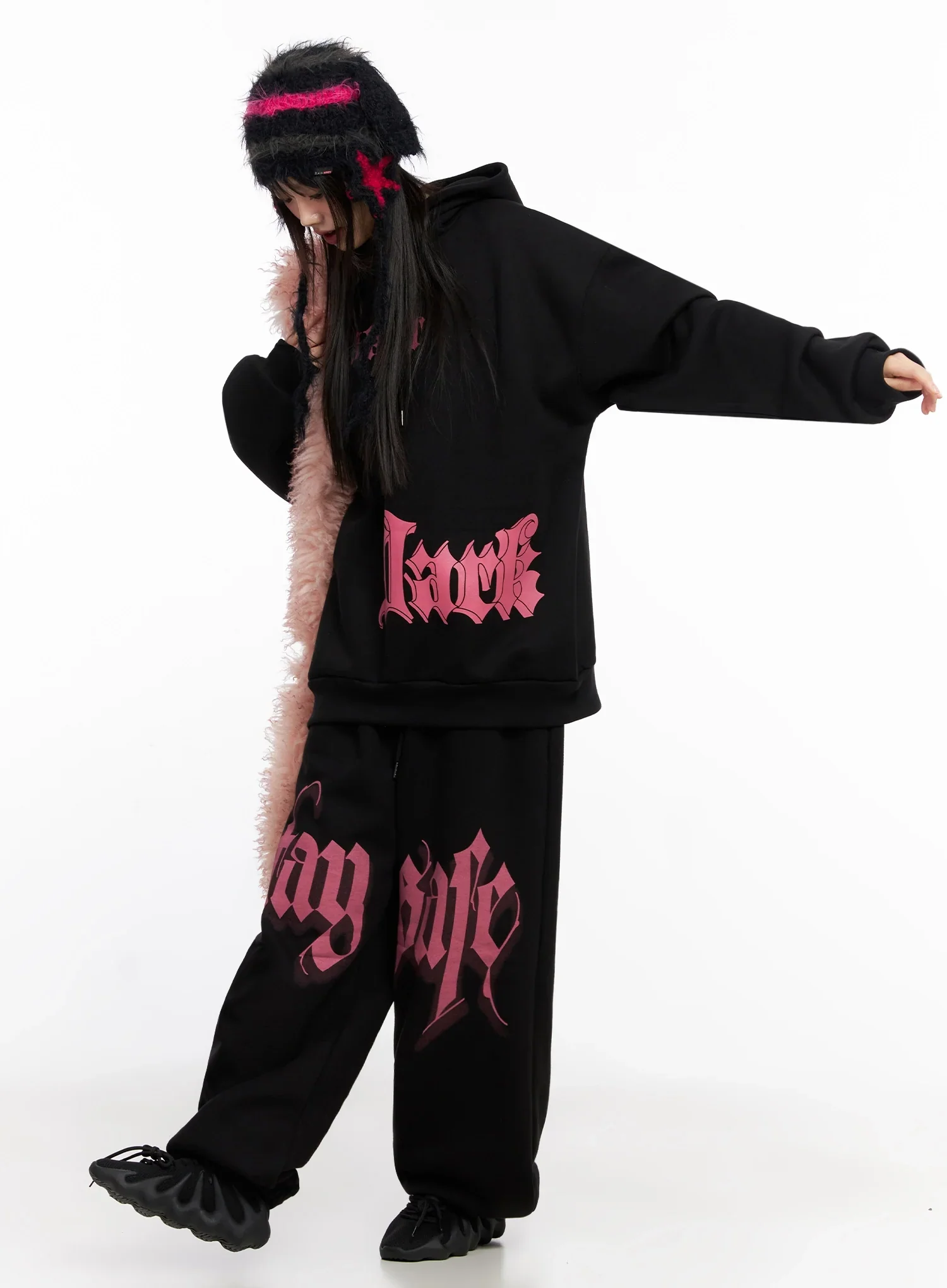 Bold Graphic Oversized Hoodie IN503