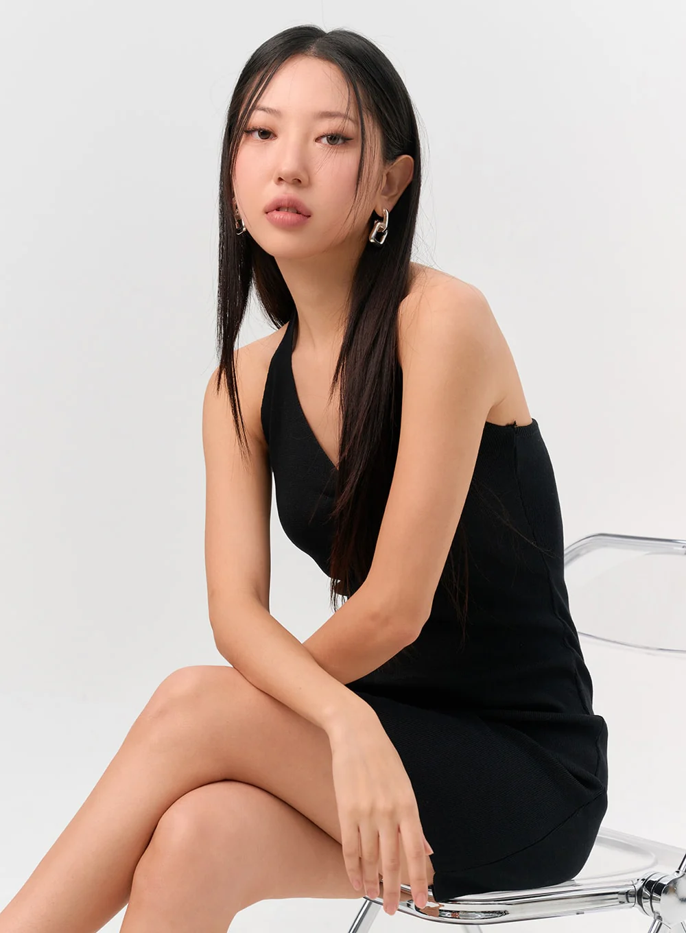 Bold Square Chain Earrings IN302 - Image 2