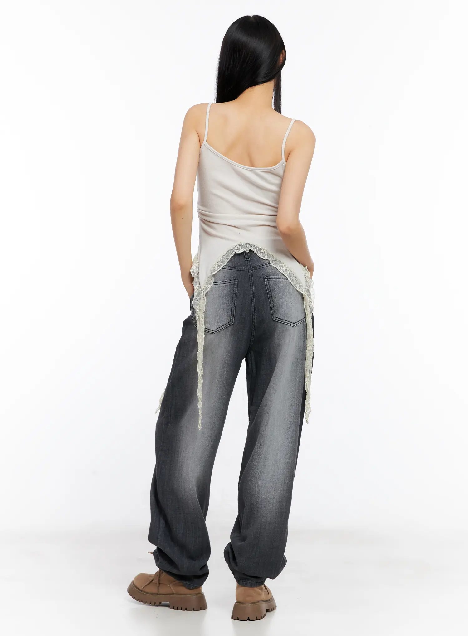 Bomi Washed Wide-Leg Denim Jeans CL529 - Image 4
