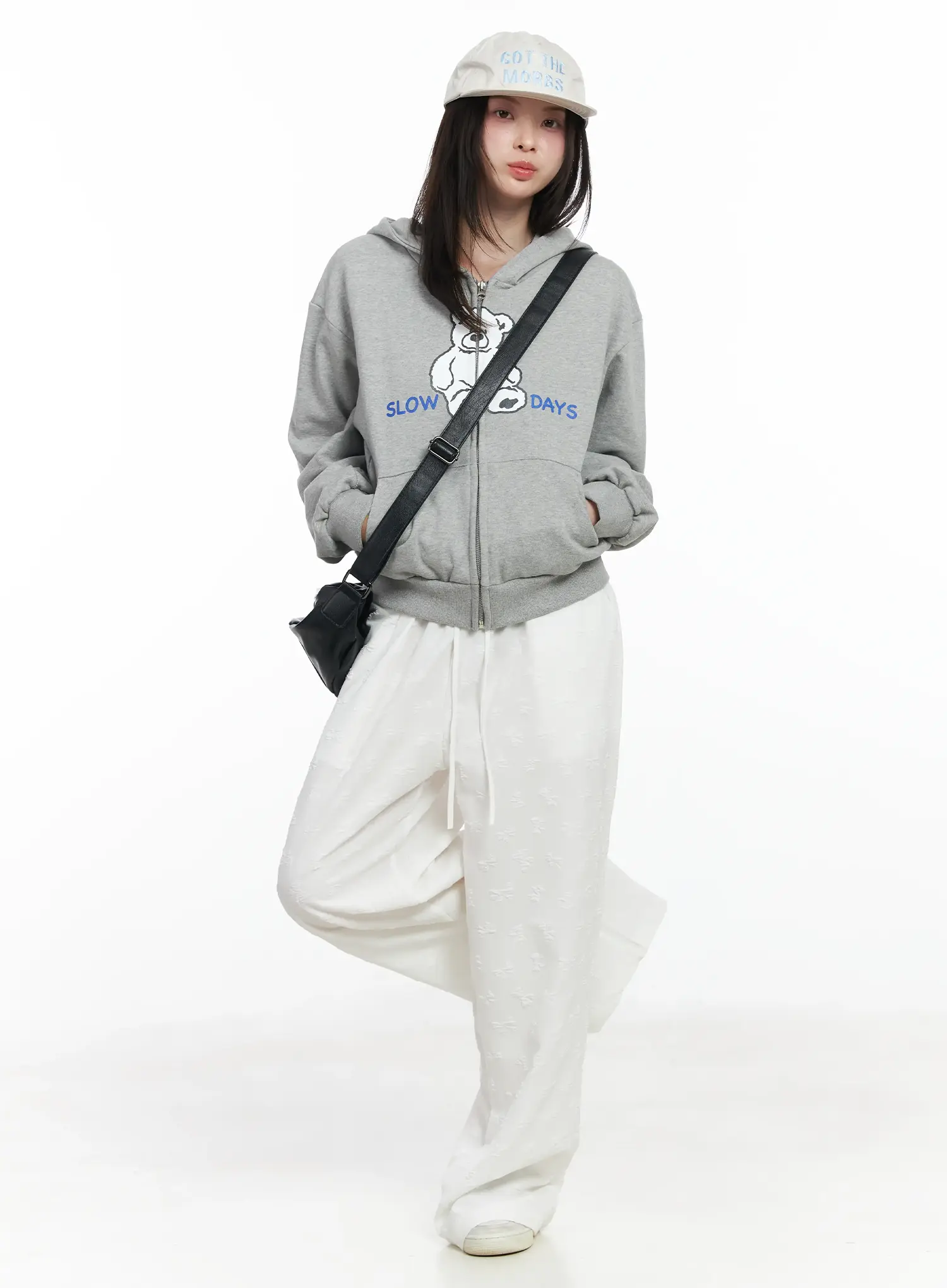Bow Embossed Wide Pants IF525