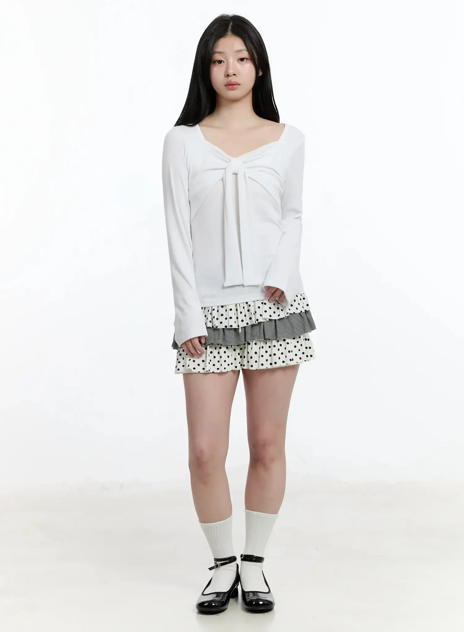 Bow Tie Long Sleeve Top IM519 - Image 6