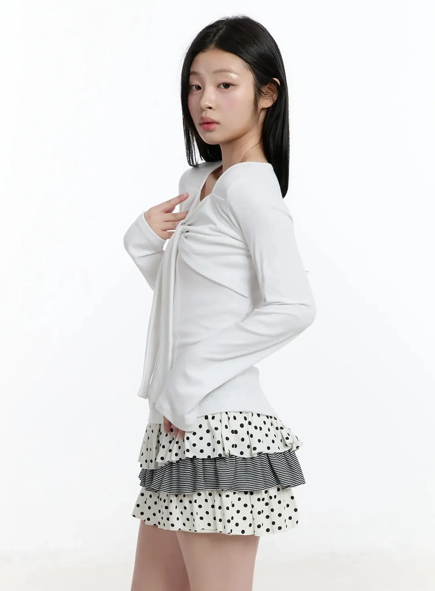 Bow Tie Long Sleeve Top IM519 - Image 8