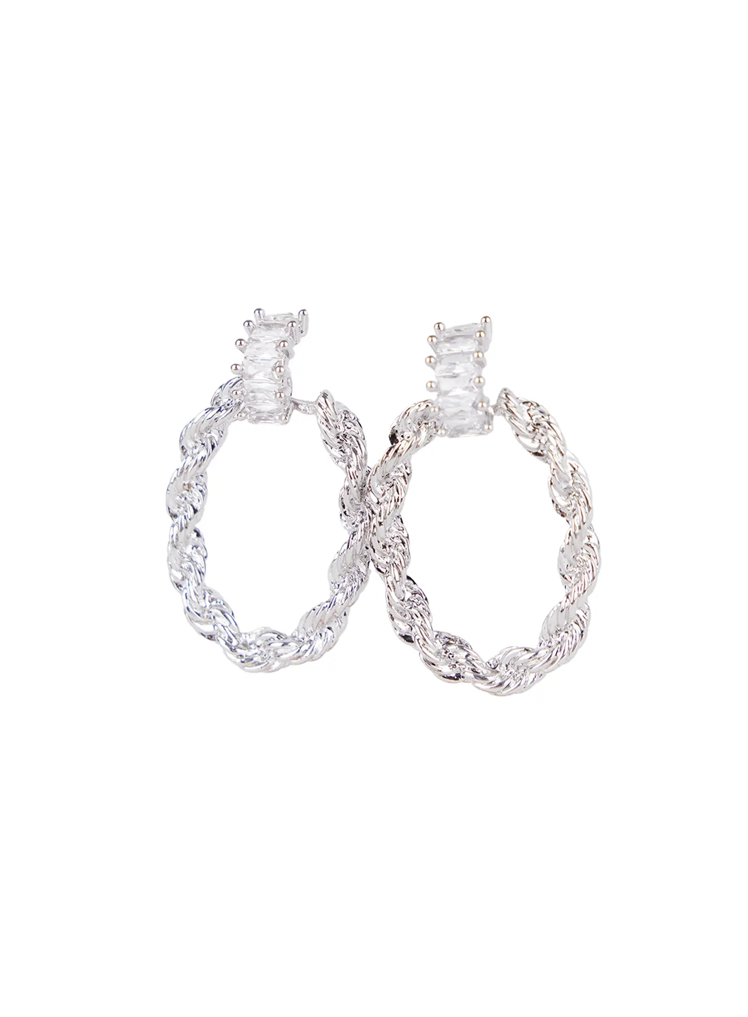 Braided Hoop Earrings CS523 - Image 5