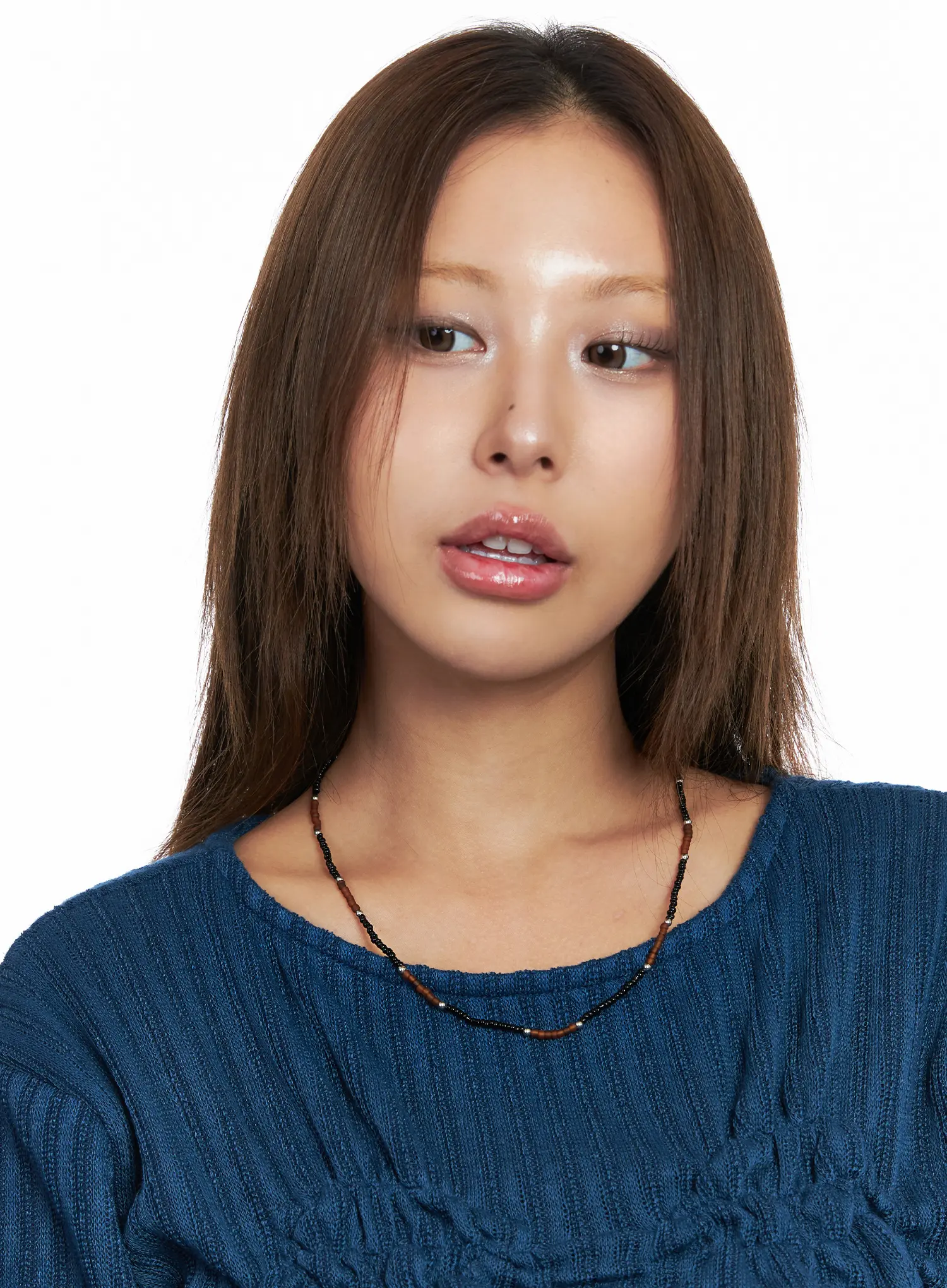 Brown Beaded Choker Necklace CO513 - Image 4