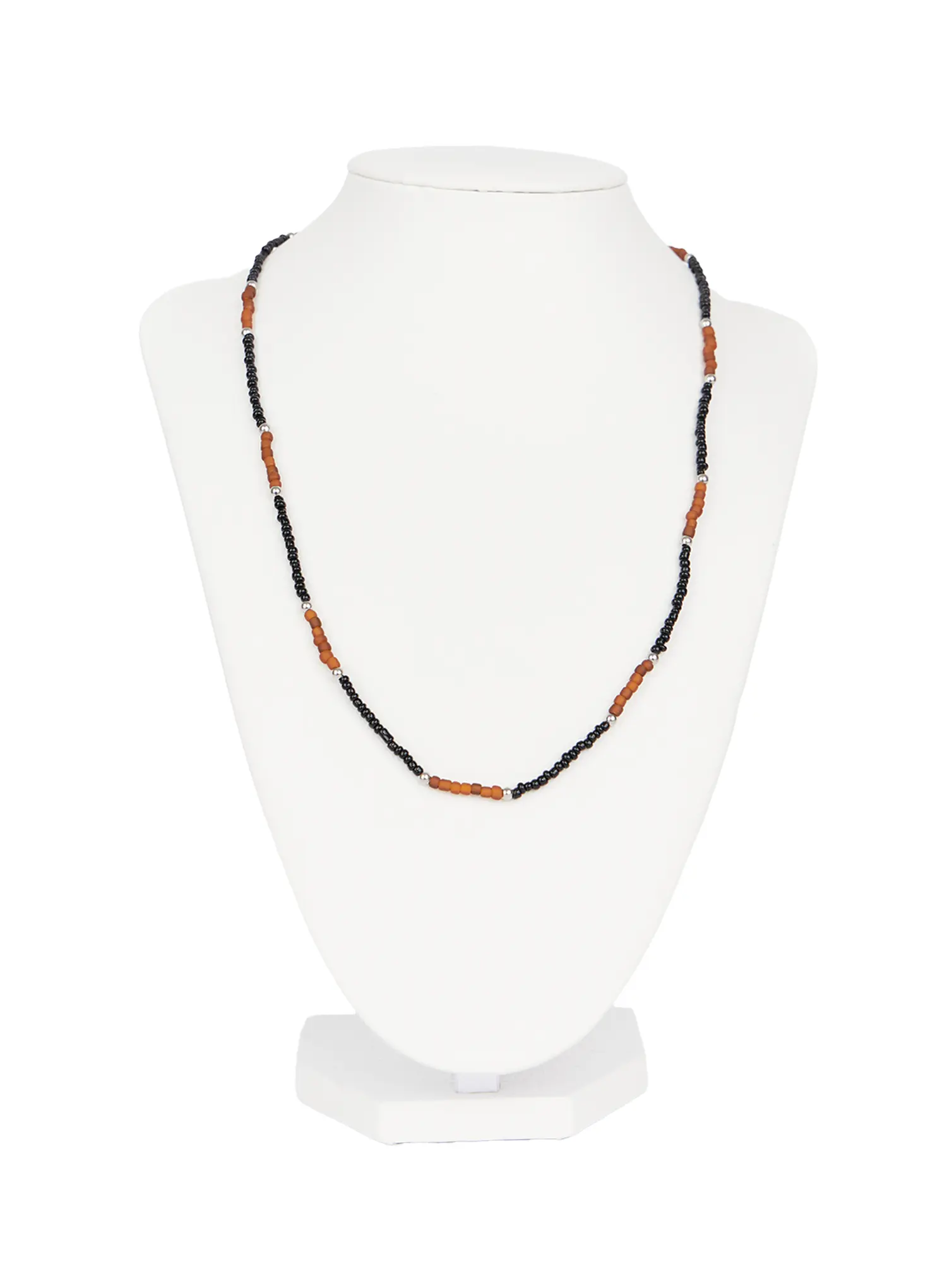 Brown Beaded Choker Necklace CO513 - Image 6