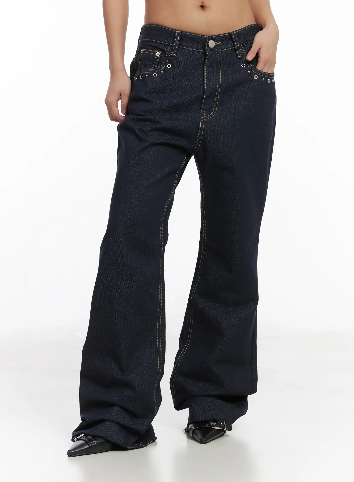 Bunn Non-Fade Eyelet Bootcut Jeans CJ512 - Image 9