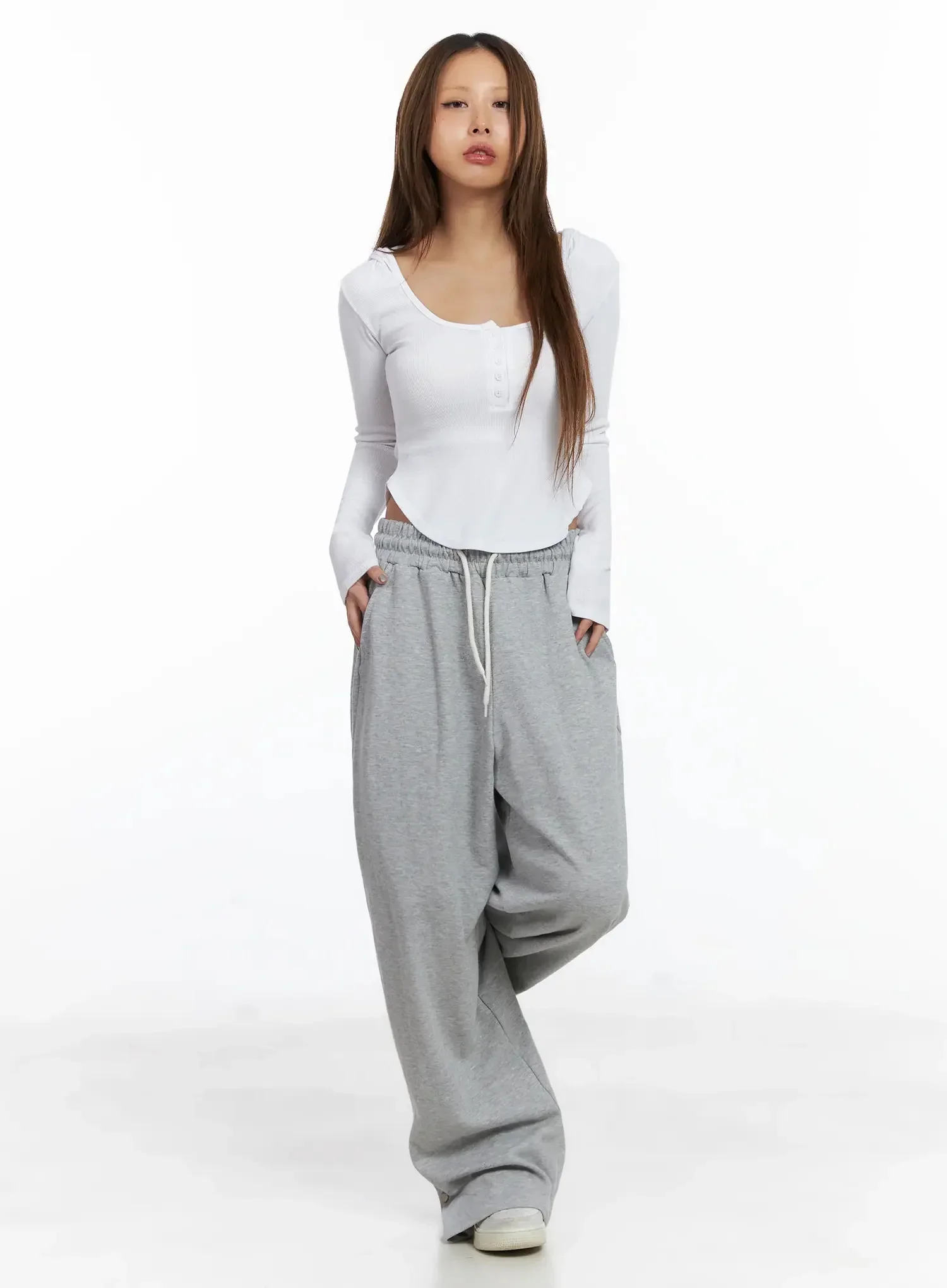 Button Crop Hooded Top ID503 - Image 5