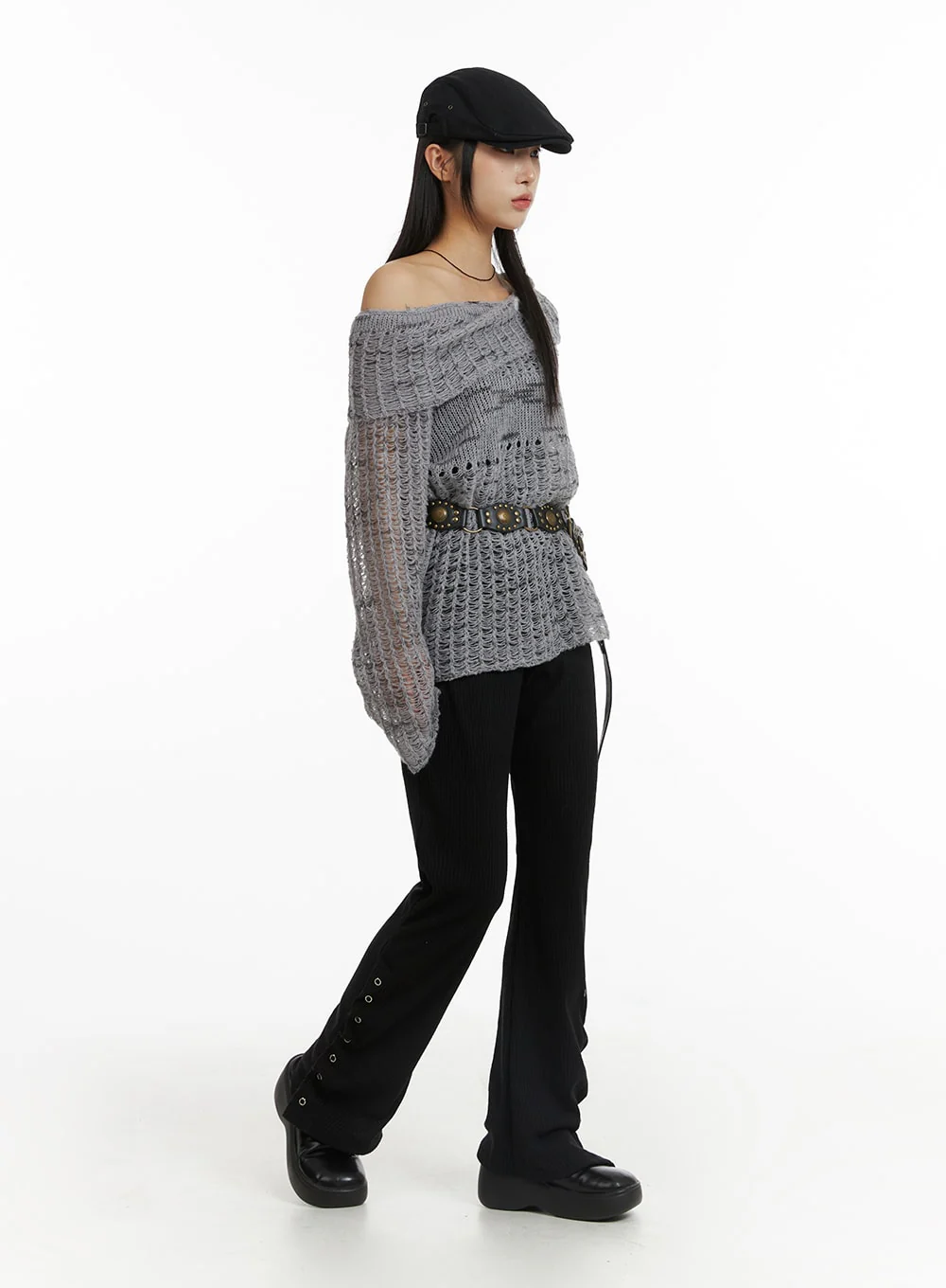 Button Detail Bootcut Denim CF401 - Image 3