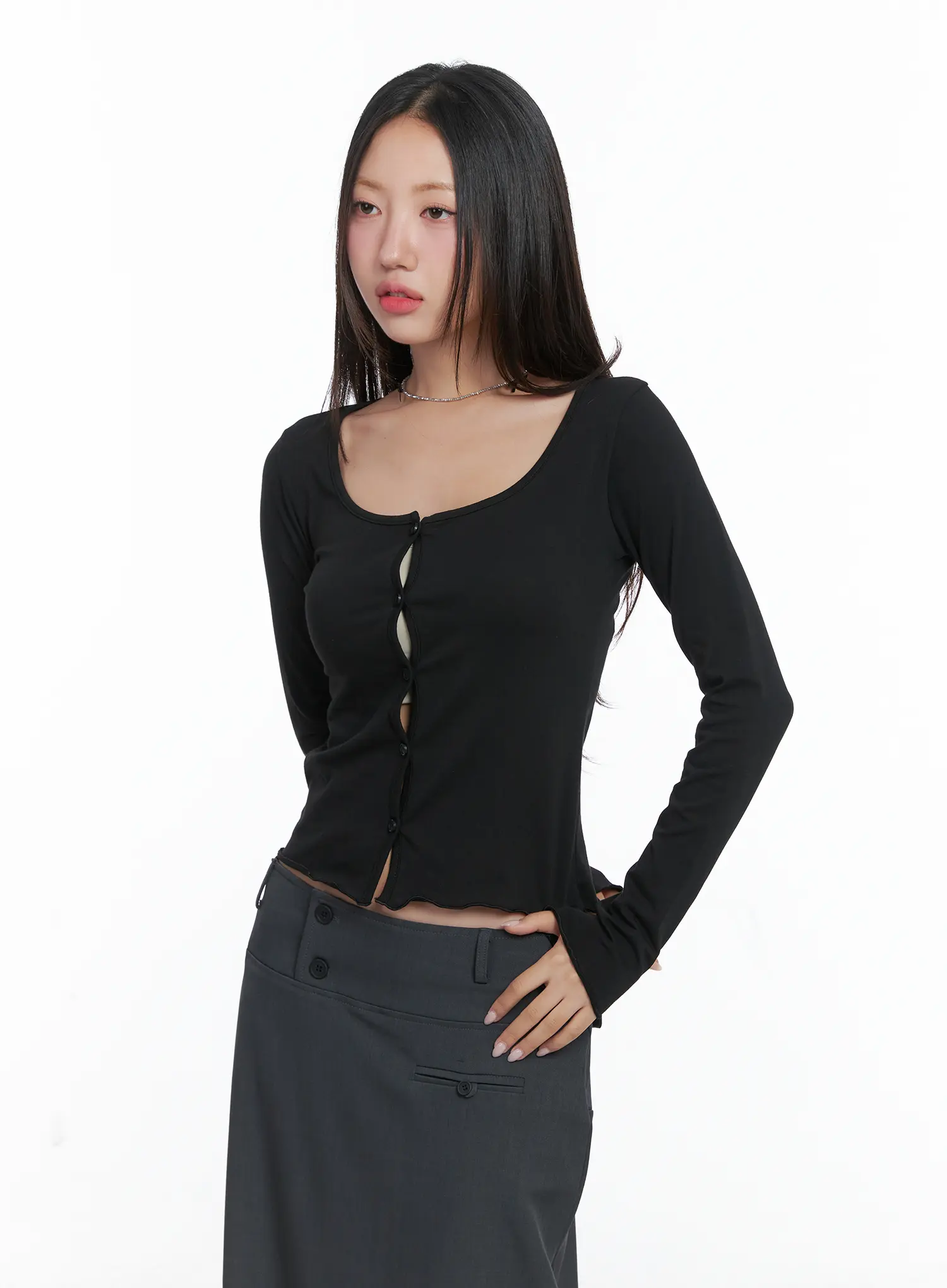 Button Long Sleeve Top CS502 - Image 5