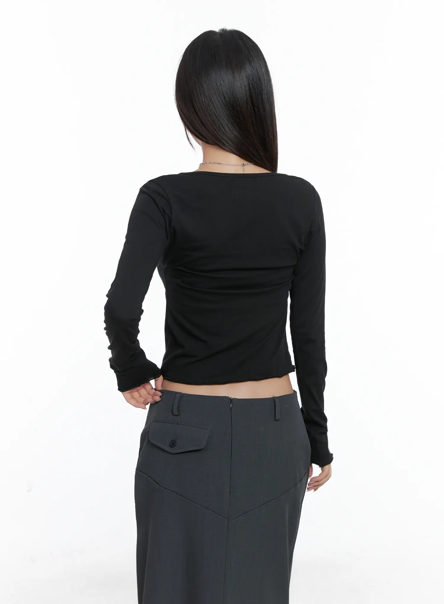 Button Long Sleeve Top CS502 - Image 7