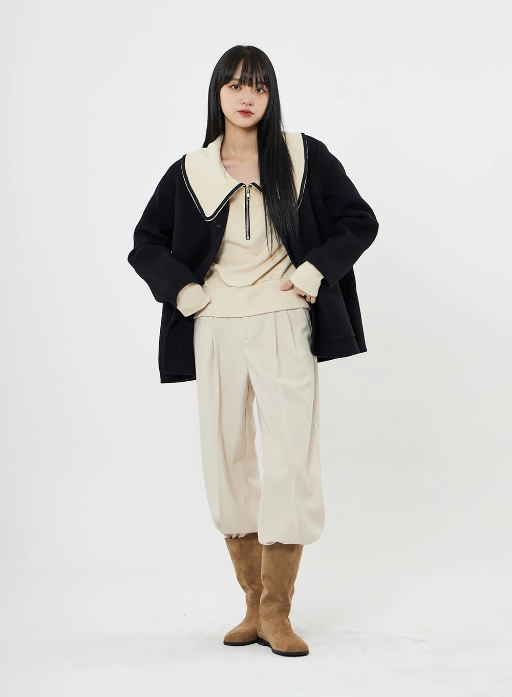 Button Round Neck Coat BN10 - Image 10