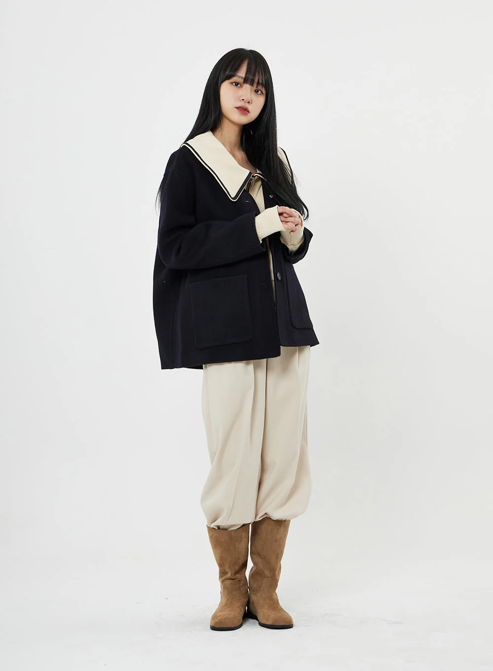 Button Round Neck Coat BN10 - Image 11