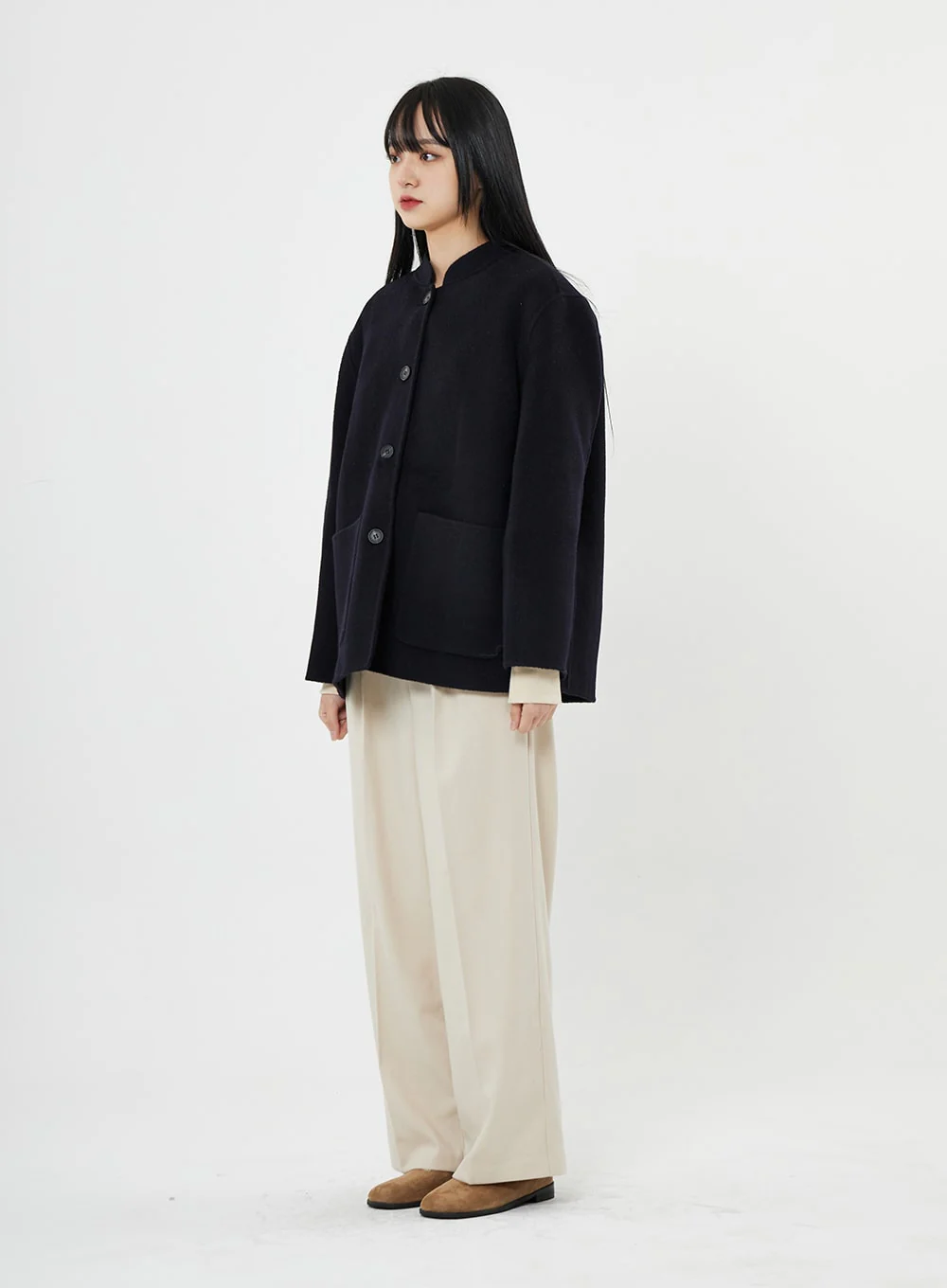 Button Round Neck Coat BN10 - Image 14