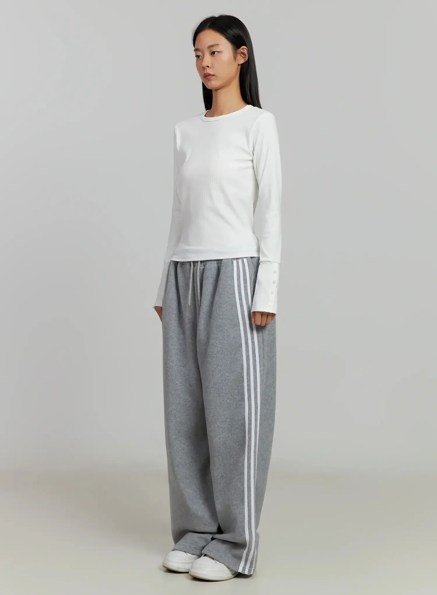 Button Sleeve Ribbed Top IJ505 - Image 5