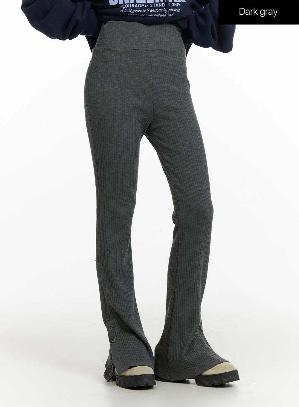 Buttoned Bootcut Slim Sweat Pants CF415 - Image 5